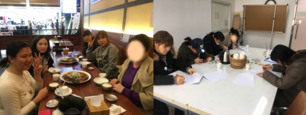 맘쉼터 종강식 식사 및 프로그램 사진