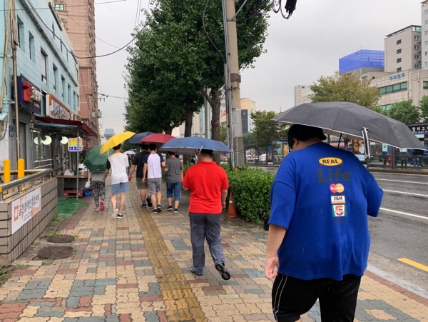 SG블루웰까지 도보를 이용한 출퇴근 훈련을 하는 사진
