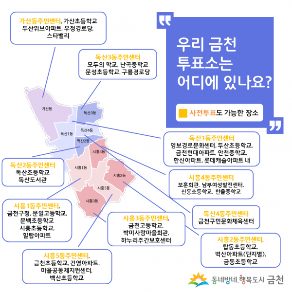 우리금천 투표소는 어디에 있나요?