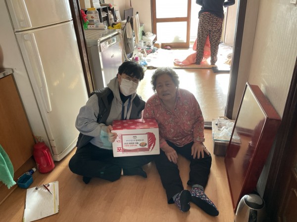 김장김치 전달한 모습