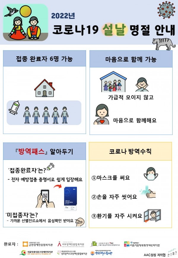 쉬운 설날 코로나19 방역수칙 안내문