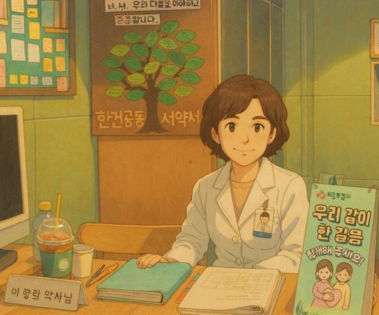 교육하기 전 찍은 이향란 약사님 개인사진