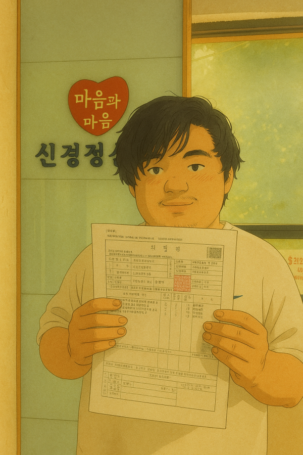 오랜만에 가 보는 정신건강의학과 앞에서 촬영한 사진