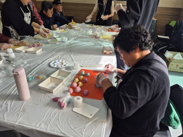 바람떡 만드는 모습