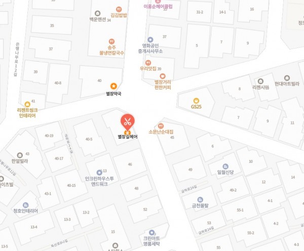 별장길헤어 지도모습