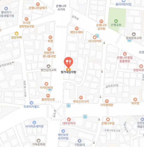 정가네촌감자탕집 약도모습