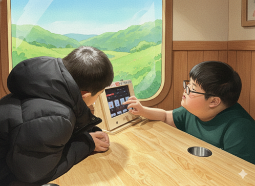 함께 보드게임을 간 모습