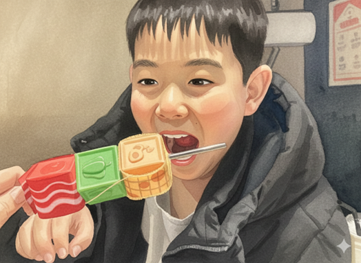 꼬치게임을 하는 모습