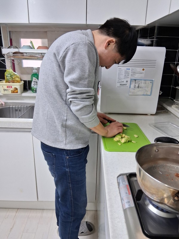 애호박손질모습