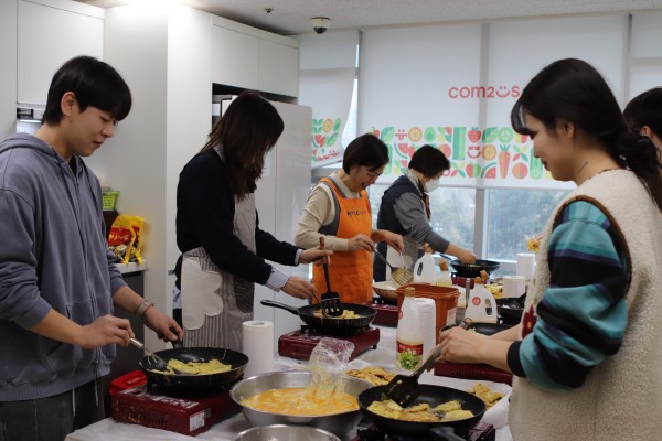 맛있게 구워지는 전의 모습