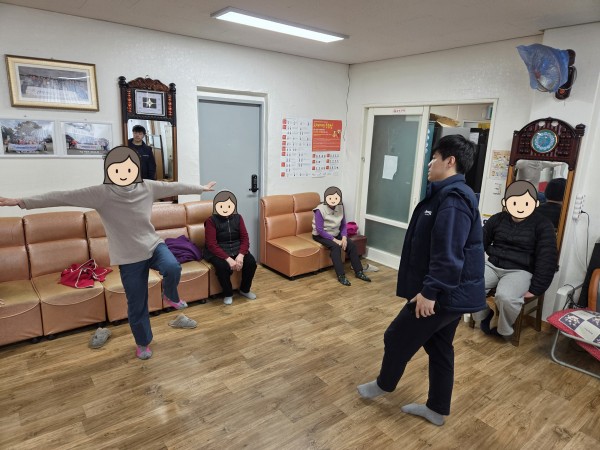 2분 동안 제자리 걸음을 하는 중