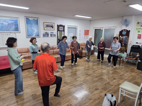 2분 제자리 걸음 검사 진행 중