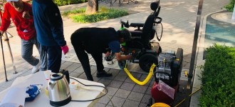 재활보조기구 수리 진행하였습니다.